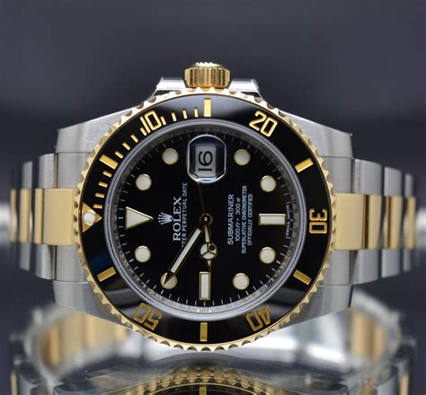 rolex submariner two tone with blue dial|Rolex 116613 ceramic year.